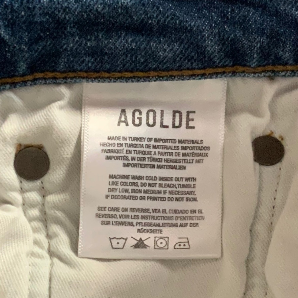 Agolde Crop Riley 5 Button Straight High Rise Jeans Size 29 - Picture 8 of 10